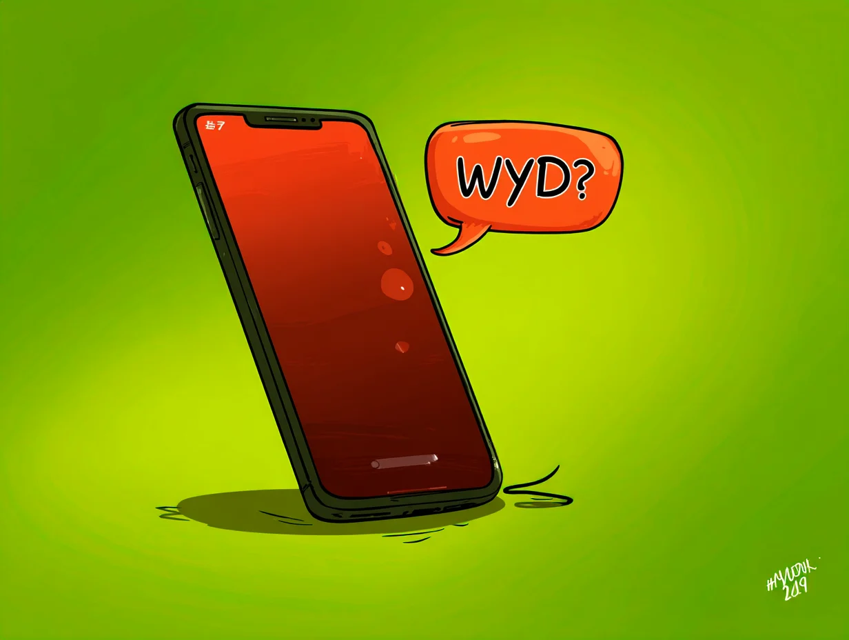 Person looking at a phone in a cafe